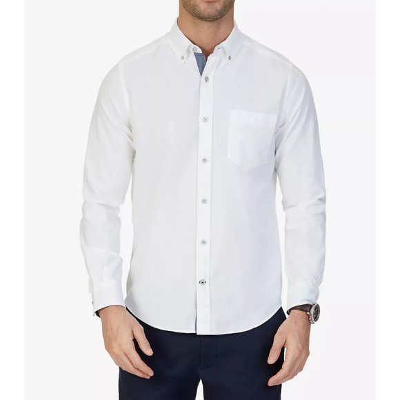 NAUTICA Men's Big & Tall Oxford Shirt White Size 3XL - Picture 1 of 2
